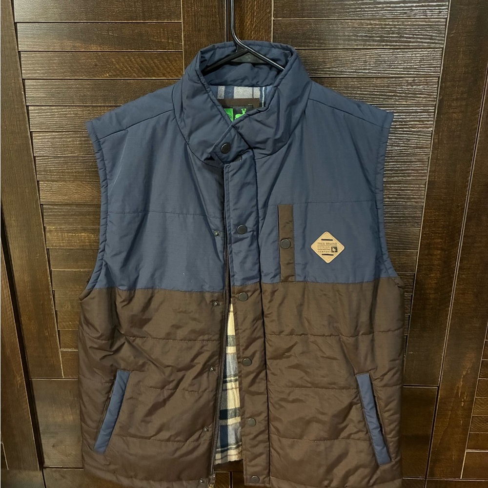 Men's Navy and Chocolate Sleeveless Vest